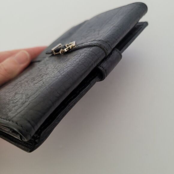 Salvatore Ferragamo Wallet Medium Black Unisex Classic Bifold Buckle Quality - Picture 12 of 15